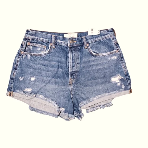 FREE PEOPLE We the Free The Lasso Jean Denim Shorts Womens 32 - Picture 1 of 7